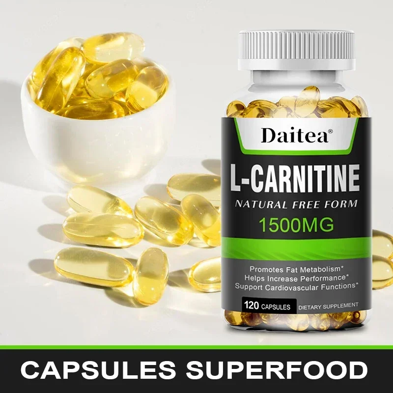 Extra Strength L-Carnitine - 120 Capsules Boosts Metabolism, Improves Performance, Natural Energy, Supports Memory and Focus