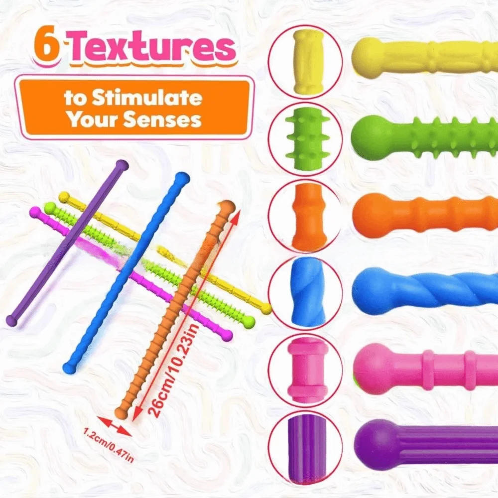 Textured Relaxation Toys Travel Activity Classroom Use Sensory Sticks Student Focus Autism Friendly Calming Sensory To