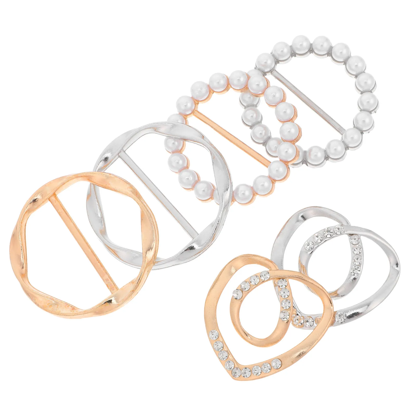 

6Pcs Silk Scarf Clasp Faux Pearl Round Clothing Clip for Women Scarf Buckle Shawl Clasp Elegant Secure Hold Lightweight Zinc
