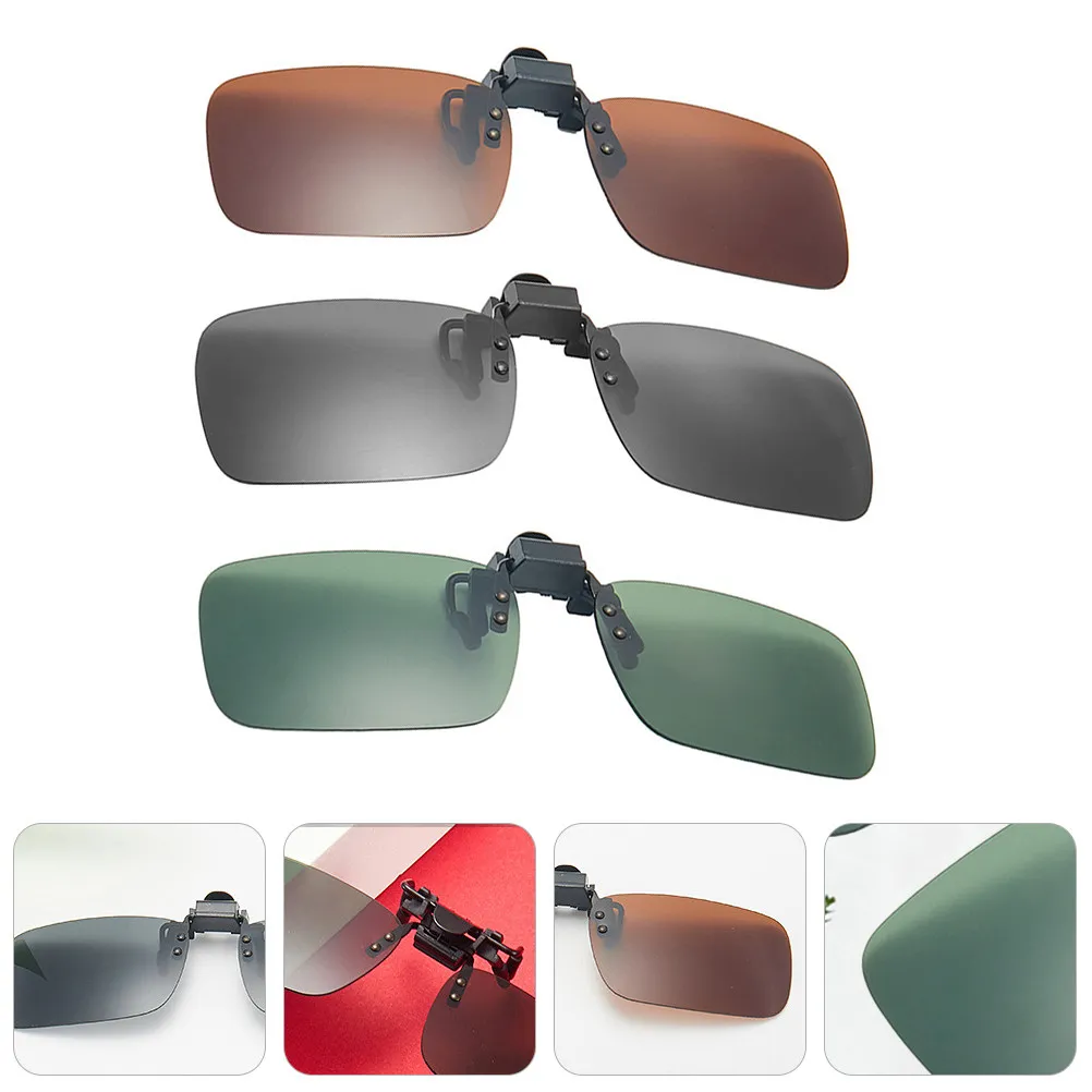Polarized UV400 Myopia Sunglasses Clips for Eyeglasses – Metal Frame, Strong Clamping, Stylish Colors (3 Pcs)