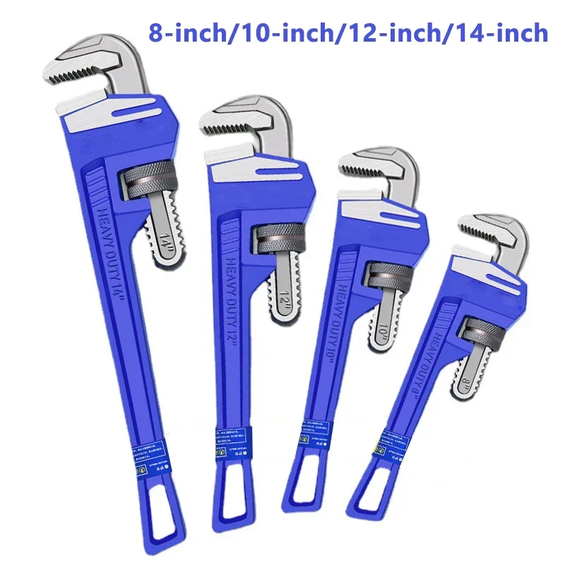 Easy Adjusting Tight Bite Without Slipping Tools Wrench 8/10/12/14-inch Heavy Duty Pipe Wrench Straight Plumber Wrenches Set