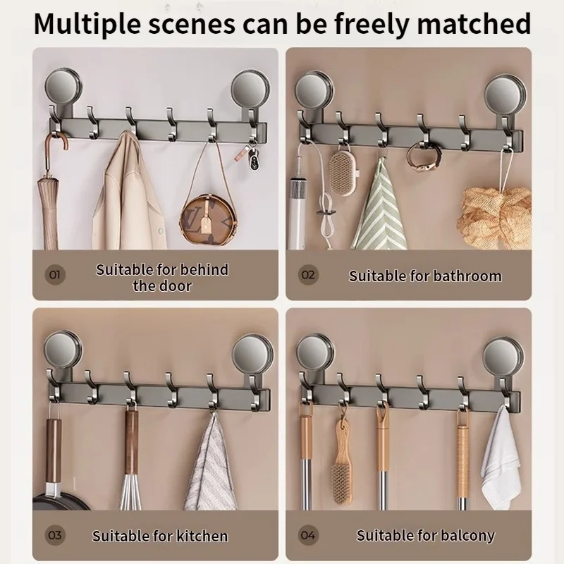 لاصق الباب الخلفي شماعات الملابس لا الحفر قوي شفط كأس هوك الحمام خزانة غرفة النوم خطاف تعليق المعاطف المنزلية الأساسية #6