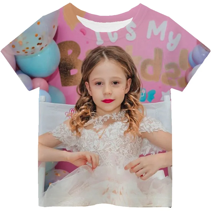 Cute Girl Nastya T Shirts Children Like Nastya 3D Print T-shirt Toddler Kawaii Tops Summer Short Sleeve Camiseta Kids Clothing