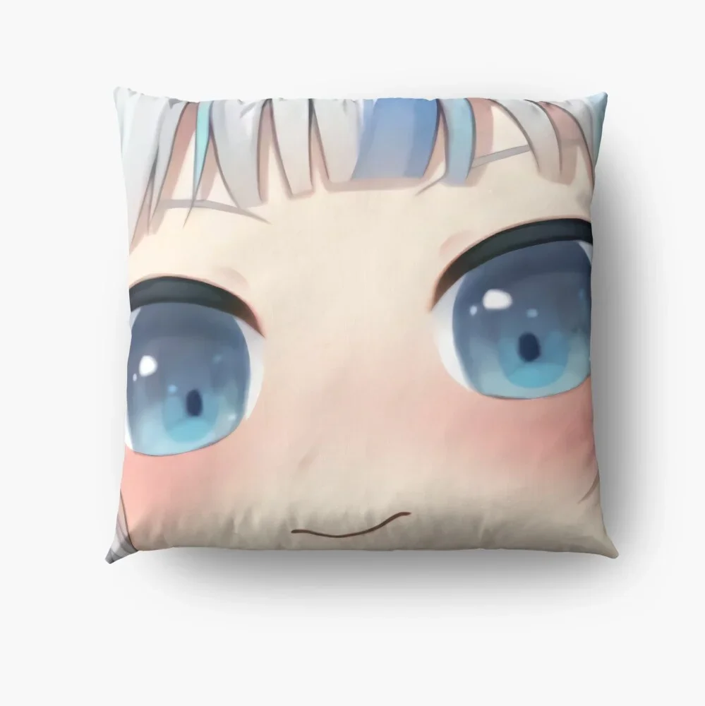 Gawr Gura Big Eyes Emote-Hololive # Hololiveenglish # Holomix Printed Pillowcase Sofa Car Soft Cushion Cover 35cm/40cm/45cm