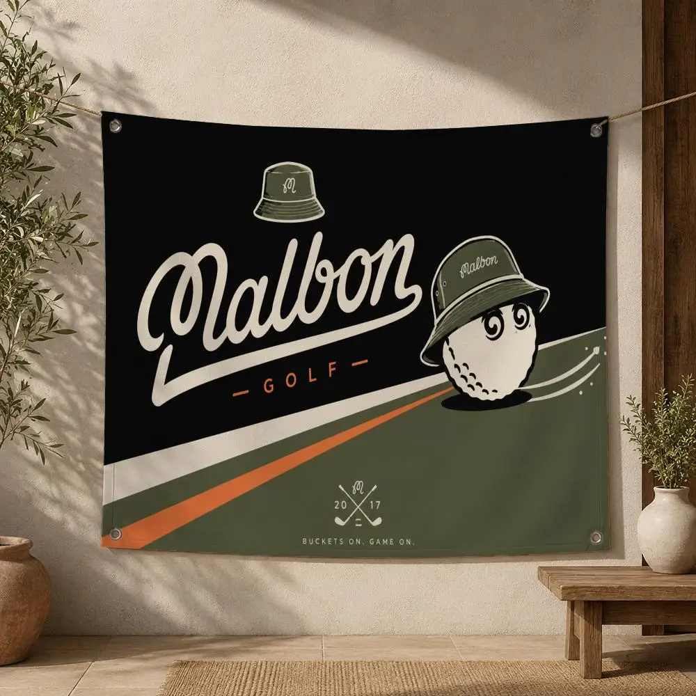 Marke Malbon Golf Flags Modische Flagge für Wohnzimmer, Zuhause, Wohnheim, Dekoration, Wand, Outdoor, Camping, Party, Banner, Geschenke – Detail 1