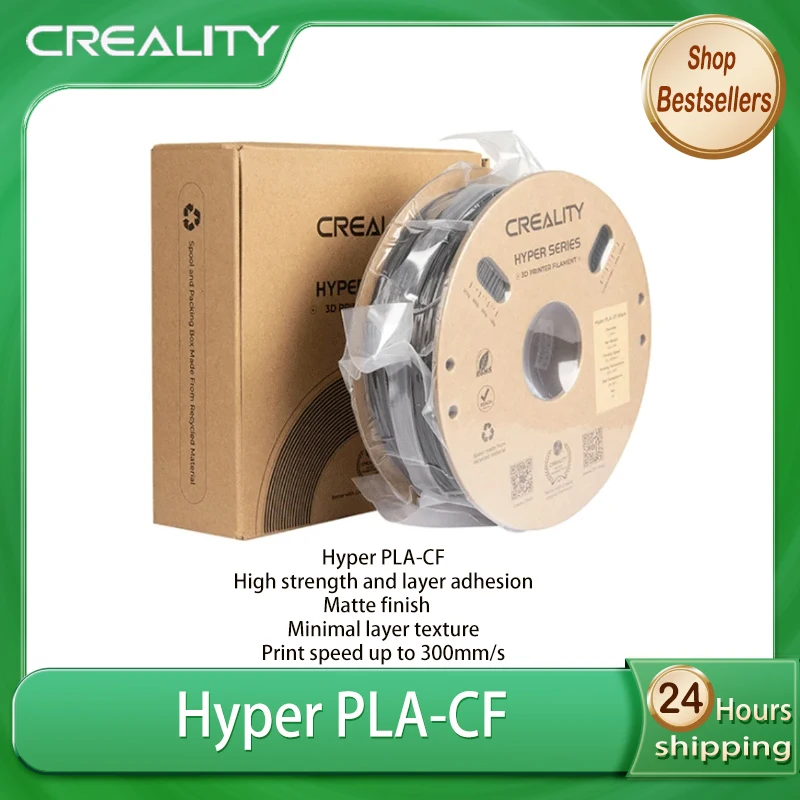 

Филамент Creality Hyper PLA-CF 1.75 мм, 1 кг для 3D-принтеров K1C K1 Max, матовая отделка, скорость печати до 300 мм/с, материалы для 3D-печати