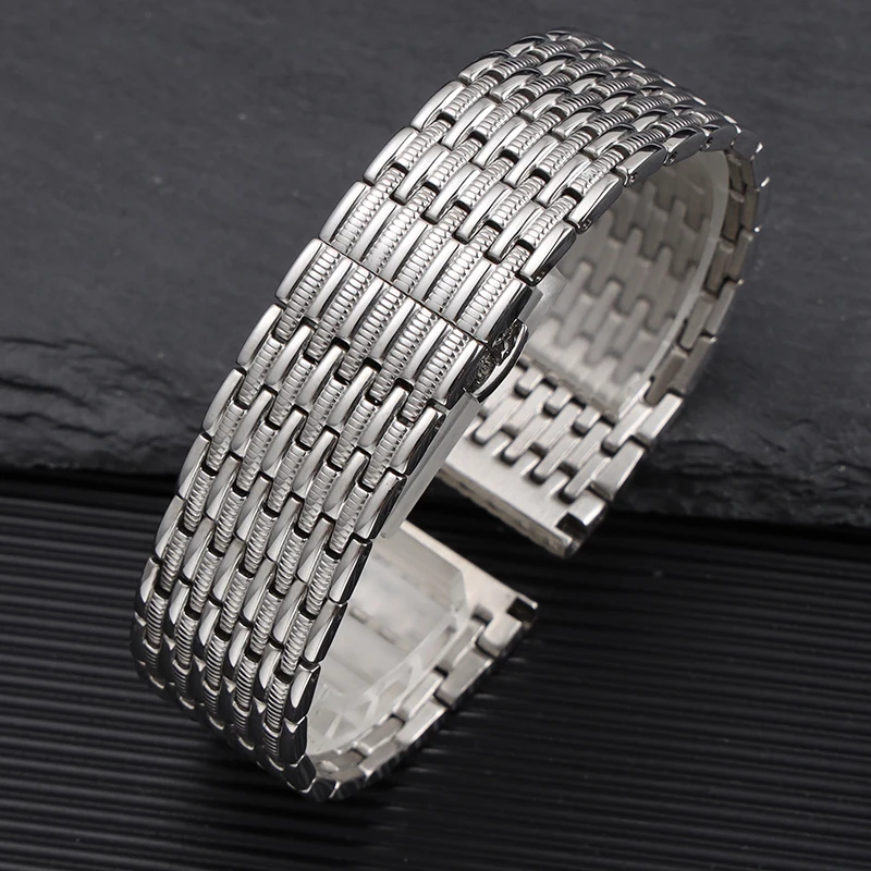 12mm 14mm 16mm 18mm 20mmLadies Stainless Steel Buckle Mesh Belt Watch Strap Ultra-thin Steel Bracelet Small Size Width Chain