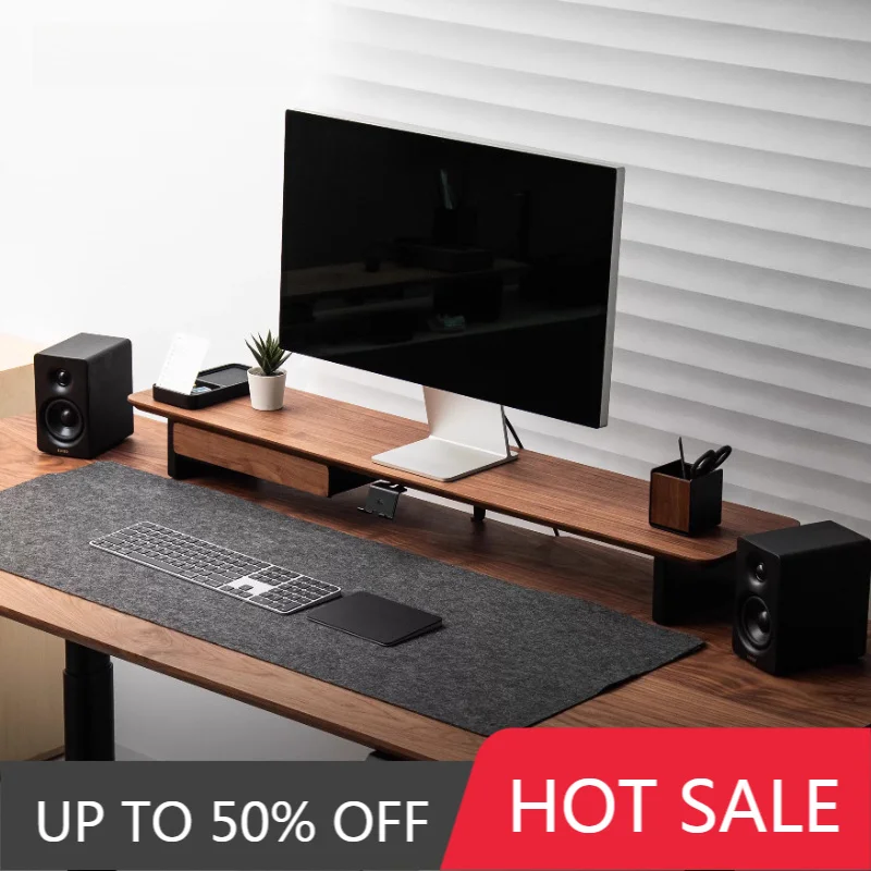 M20 Walnut Solid Wood Display Monitor Heightening Frame Desktop Storage Racks Modular Bracket Office Computer Storage Holders