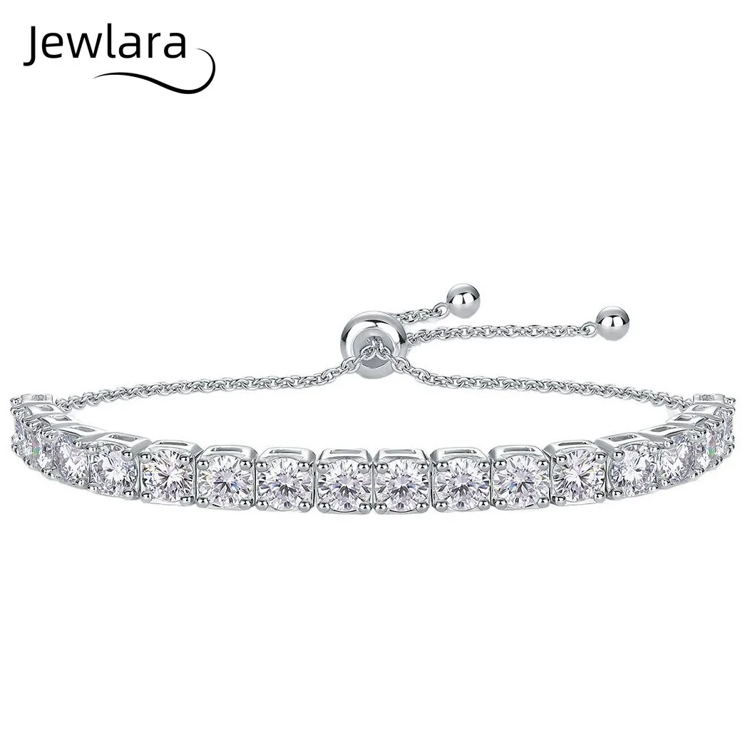 

Jewlara 925 Silver Bracelets Simple Sparkling Party Jewelry Moissanite Women's Bracelet, High-end Light Luxury