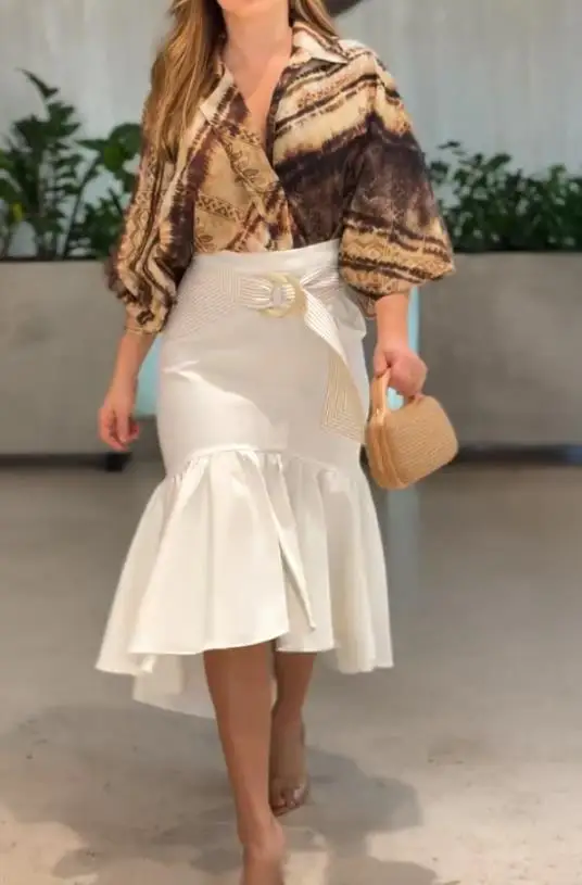 Tie Dye พิมพ์ปกแขนโคมไฟหลวมเสื้อลําลองฤดูร้อนผู้หญิงแฟชั่นหลวมพิมพ์เสื้อชีฟองแขนยาว