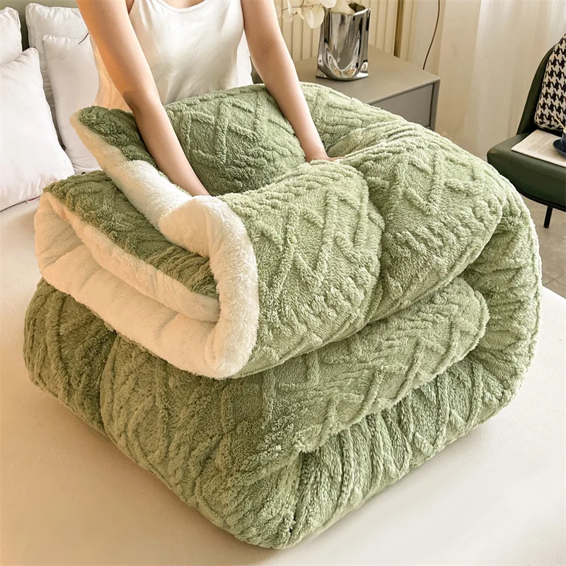 

Super Thick Winter Warm Blanket for Bed Artificial Lamb Cashmere Weighted Blankets Soft Comfortable Warmth Quilt Comforter