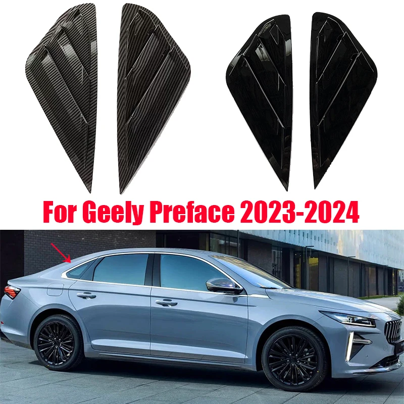 For Geely Preface 2023 2024 ABS material rear window triangular louver decorative frame