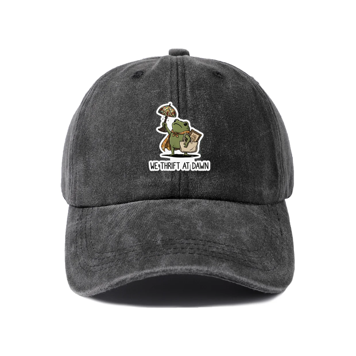 Sleepy Animal At Dawn Quote Graphic Vintage Washed Baseball Cap, Adjustable Unisex Dad Hat, Weekend Gift