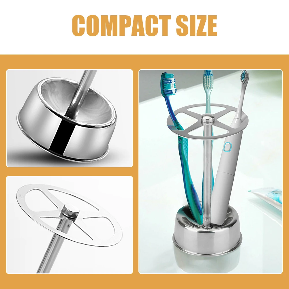 

Multifunctional Toothbrush Storage Rack Stainless Steel Pen Holder Desktop ganizer Compact Size Bathroom Holder