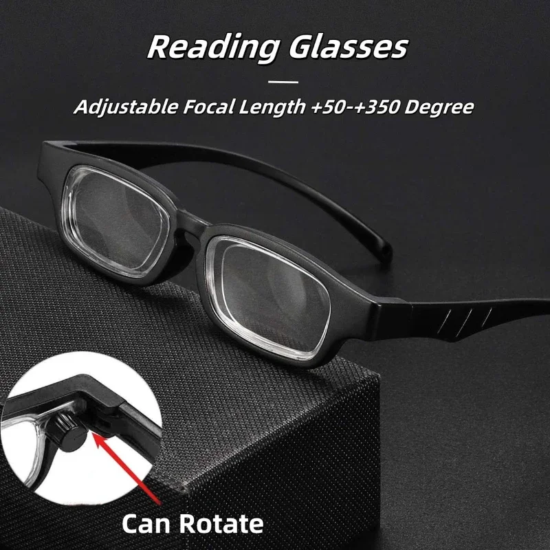 Unisex Fashion New Rotatable Adjustable Focus Glasses +50 To +350 Degrees Presbyopia Glasses Portable Reading Glasses view 4