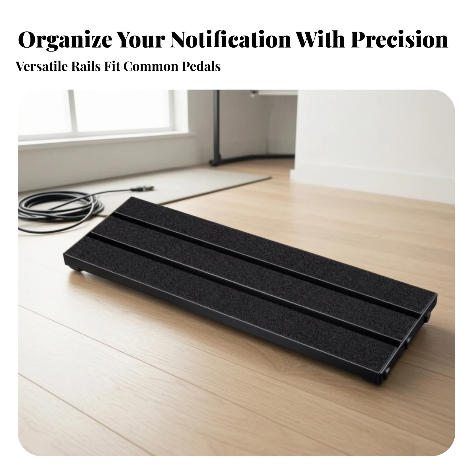 Guitar Pedalboard with Hook-and-Loop Compact Aluminum Pedalboard Guitar Pedal Board with Support Feet Professional