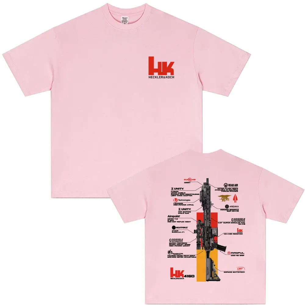 Herren-T-Shirt mit Heckler & Koch HK416-Motiv, Baumwolle, schweißableitend, atmungsaktiv, hochwertiges Freizeit-T-Shirt für bequeme Bewegungsfreiheit. – Detail 6