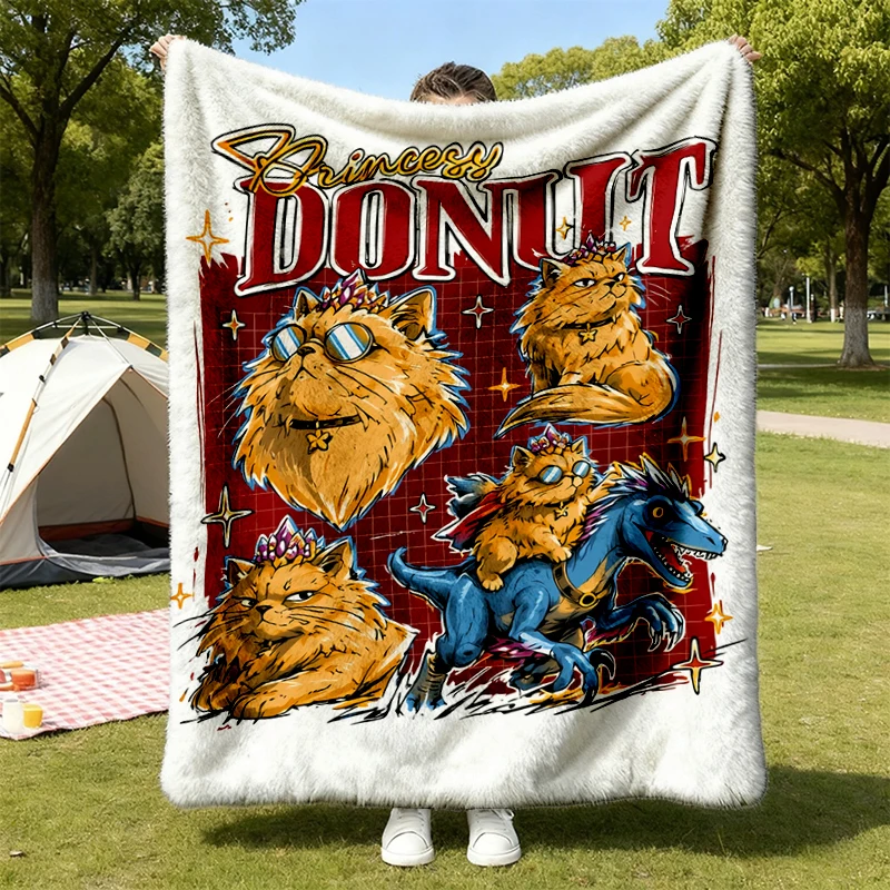 Princess Donut Cozy Blanket, The Desperado Club Soft Blanket Dungeon Crawler Carl Mongo Cat Warm Blanket DCC LitRPG Fant