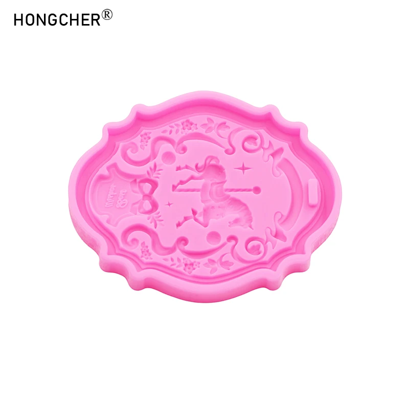 Carousel Wardrobe Plaster Fragrance Piece Hanging with Hole Hangable Hanging Sign Silicone Mould Car Hanging Jewelry Drip Mould