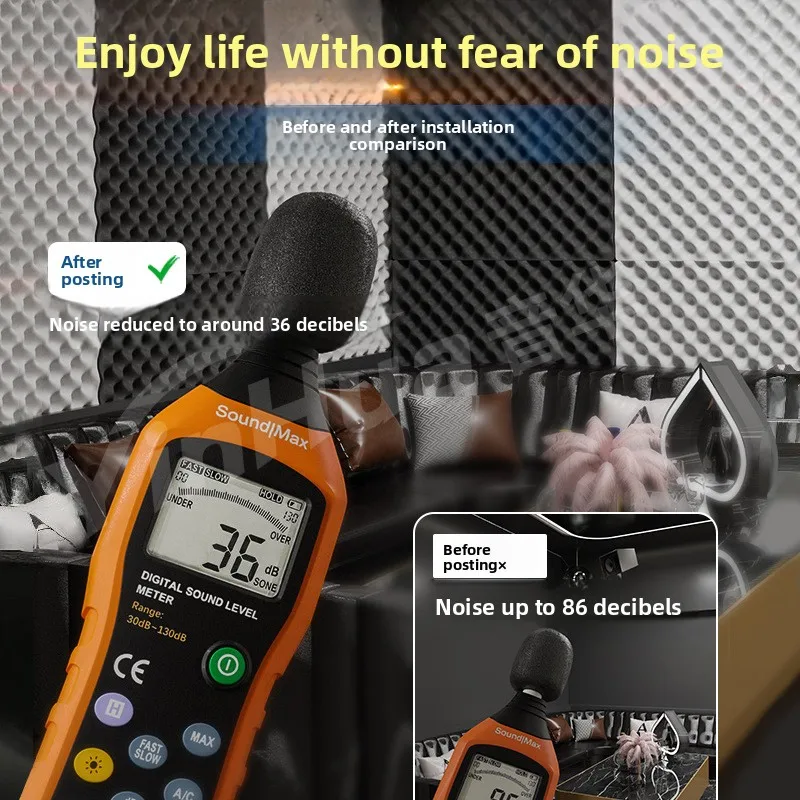 Schiuma fonoassorbente autoadesiva per uso a parete Materiale super silenzioso e per la riduzione del rumore Scheda fonoassorbente ignifuga