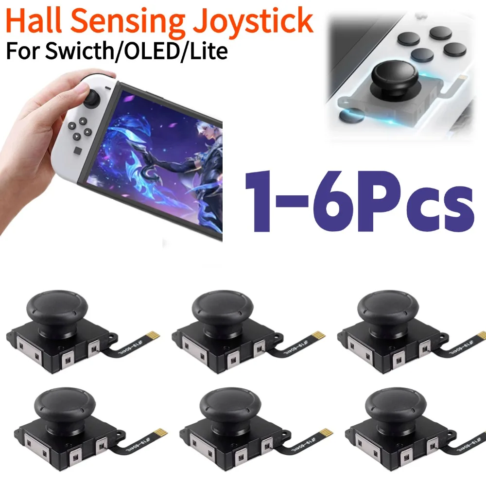 1-6PCS Hall Sensing Joystick for JoyCon Replacement No Drifting Electromagnetic Stick for Nintendo Switch / Switch OLED/Lite