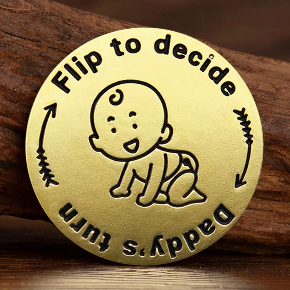 New Parent Decision Coin Flip for Your Fate Gold Plated Collectible Gift Commemorative Coin