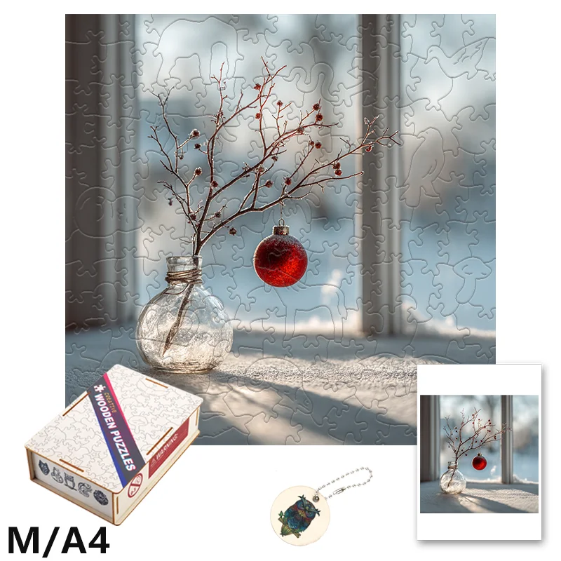 Drewniane puzzle, puzzle o tematyce świątecznej, gra rekreacyjna