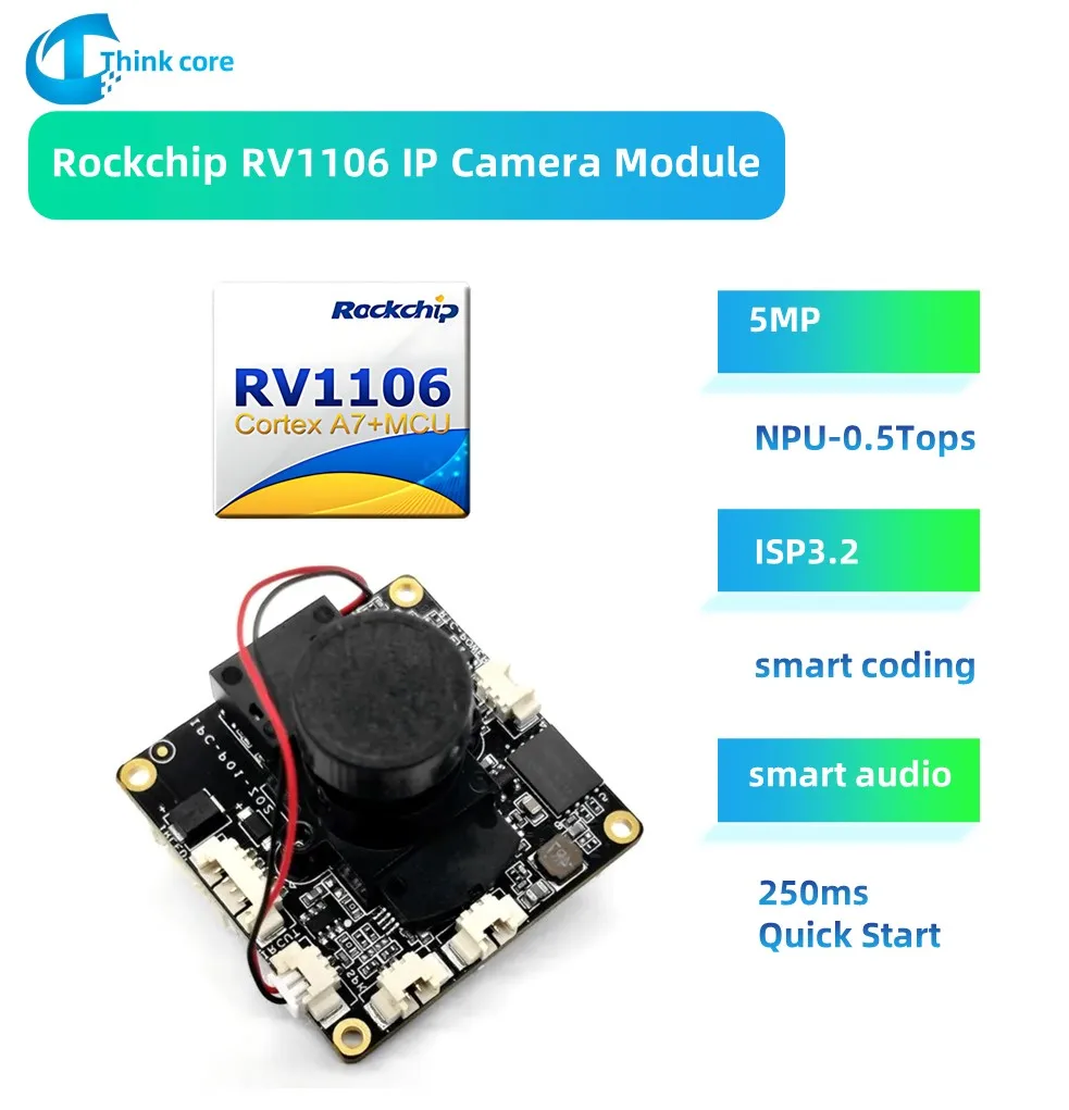 Rockchip RV1106 IP Camera Module MIPI CS 5MP Auto Tracking WIFI CCTV Digital Security Protection For Windows Linux Android