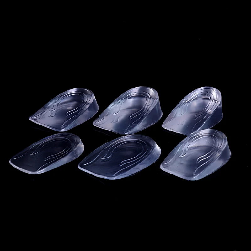 1 Pair Height Lift Men Women Shoes Insole Silicone Heel Insert Increase Taller Shoe Foot Care Protector Elastic Cushion