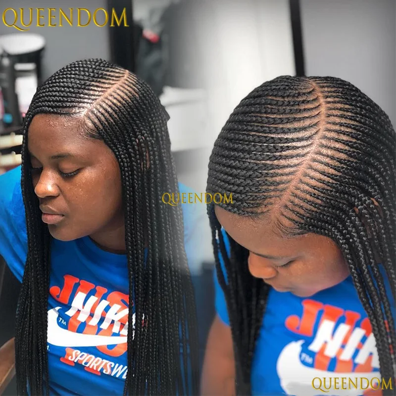 36 "الدانتيل الجبهة الباروكات الاصطناعية للنساء الجانب جزء مربع كورنو تجديل الشعر المستعار للبيع