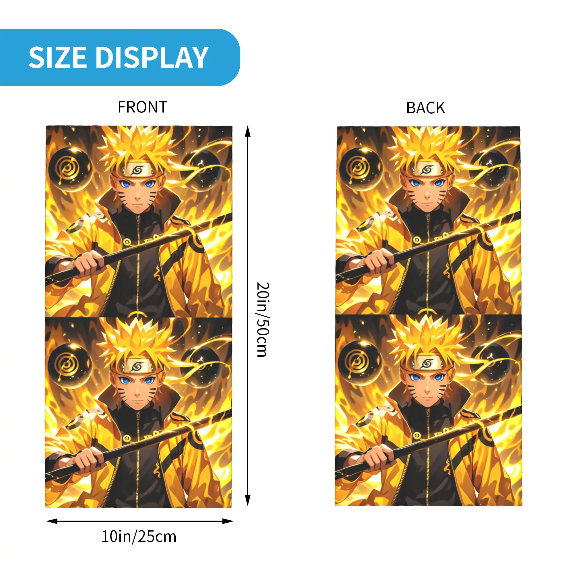 Custom N-Narutoes Uzumakis Narutos Neck Gaiter Women Men UV Protection Winter Comics Movie Bandana Scarf for Ski