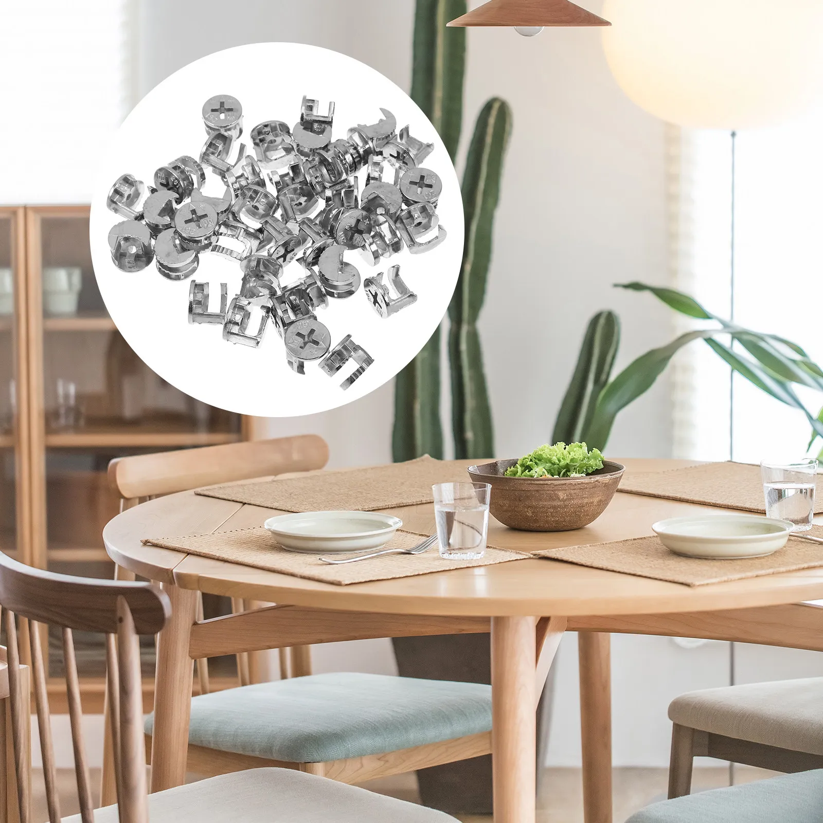 

40Pcs Furniture Connector Kit Cam Lock Nut Fasteners for Cabinets Wardrobes Beds Bookshelves Eccentric Wheel Screw Hardware