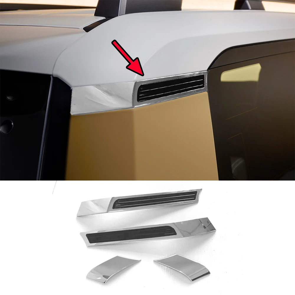 Chrome A C Pillar Trim Body Mouldings For 2024-2025 Toyota Land Cruiser Prado J250 Accessories ,Car Sticker