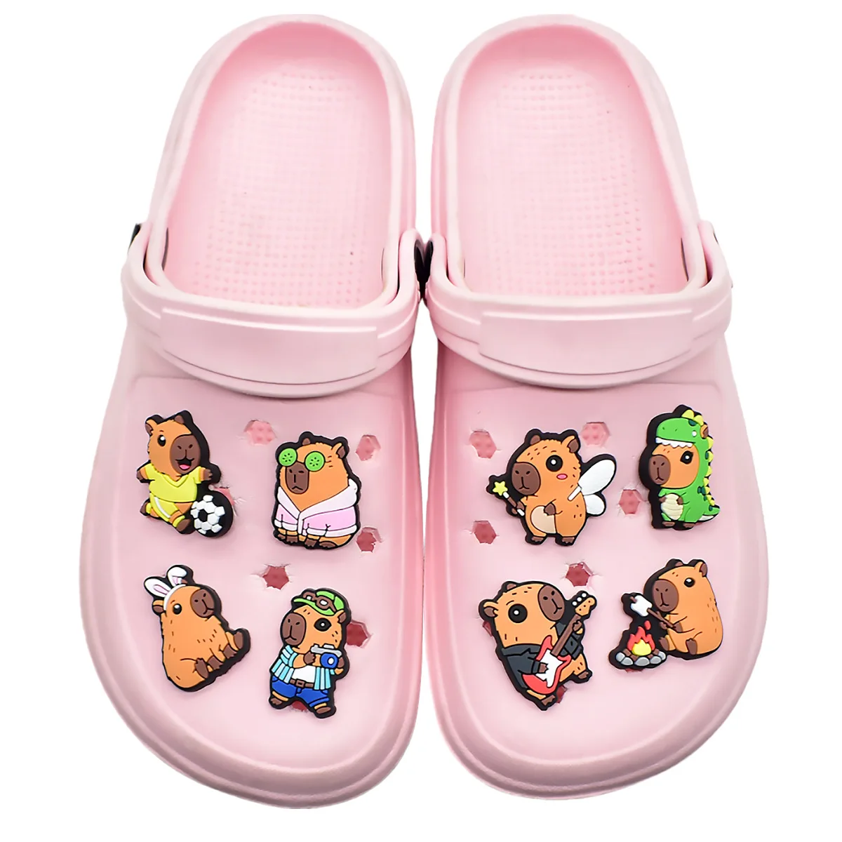 Cute Capybara PVC Shoe Charms, Soft Rubber Cartoon Animal Shoe Decoration, DIY Accessories for Clogs Sandals Bracelets Kids Gift