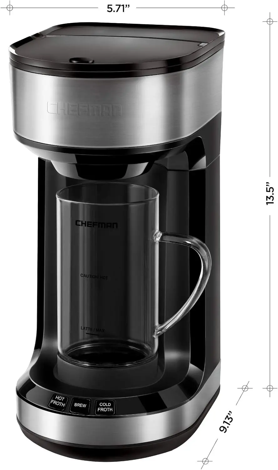 ماكينة صنع القهوة Froth + Brew وصانع رغوة الحليب، ماكينة تحضير فردية لكبرات K-Cup والمطحونة للمشروبات على طراز اللاتيه والكابتشينو، C