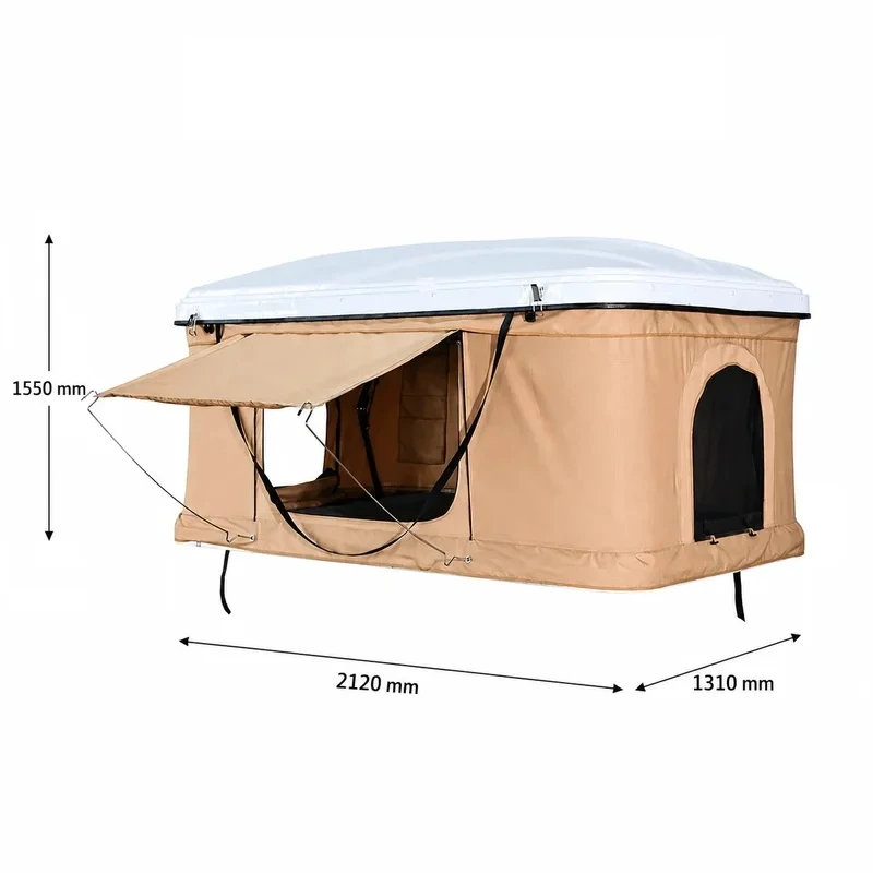Camping WaterproofHigh Quality Large Hard Rooftop Tent With Aluminum Poles, Waterproof Den 4X4 Vehicle Outdoor