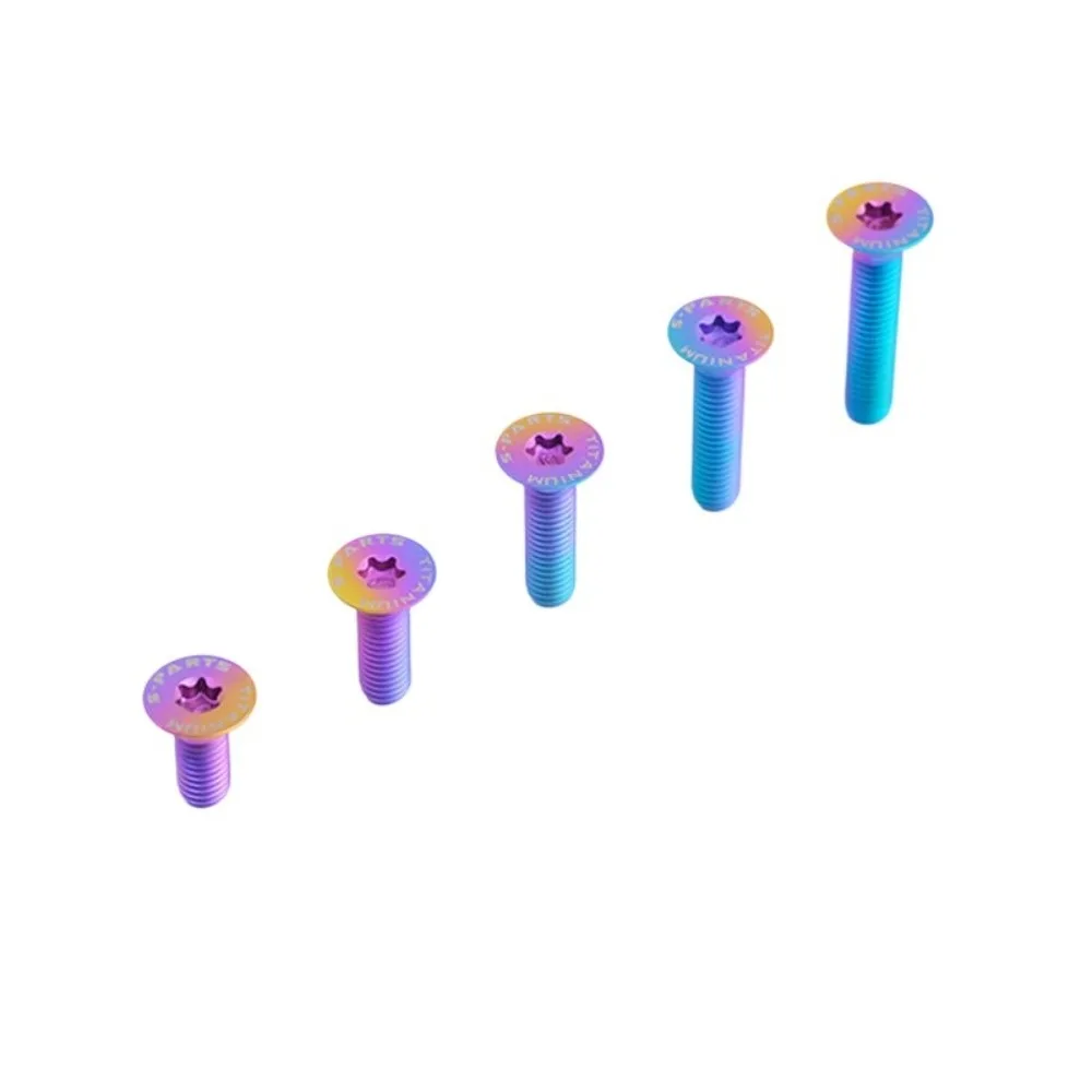 Colors M8 x 16 20 25 30 35 40 45 50 55 60 85 mm TC4 GR5 Titanium Alloy T40 Torx Flat Countersunk Screw Bolt  Bicycle Motorcycle