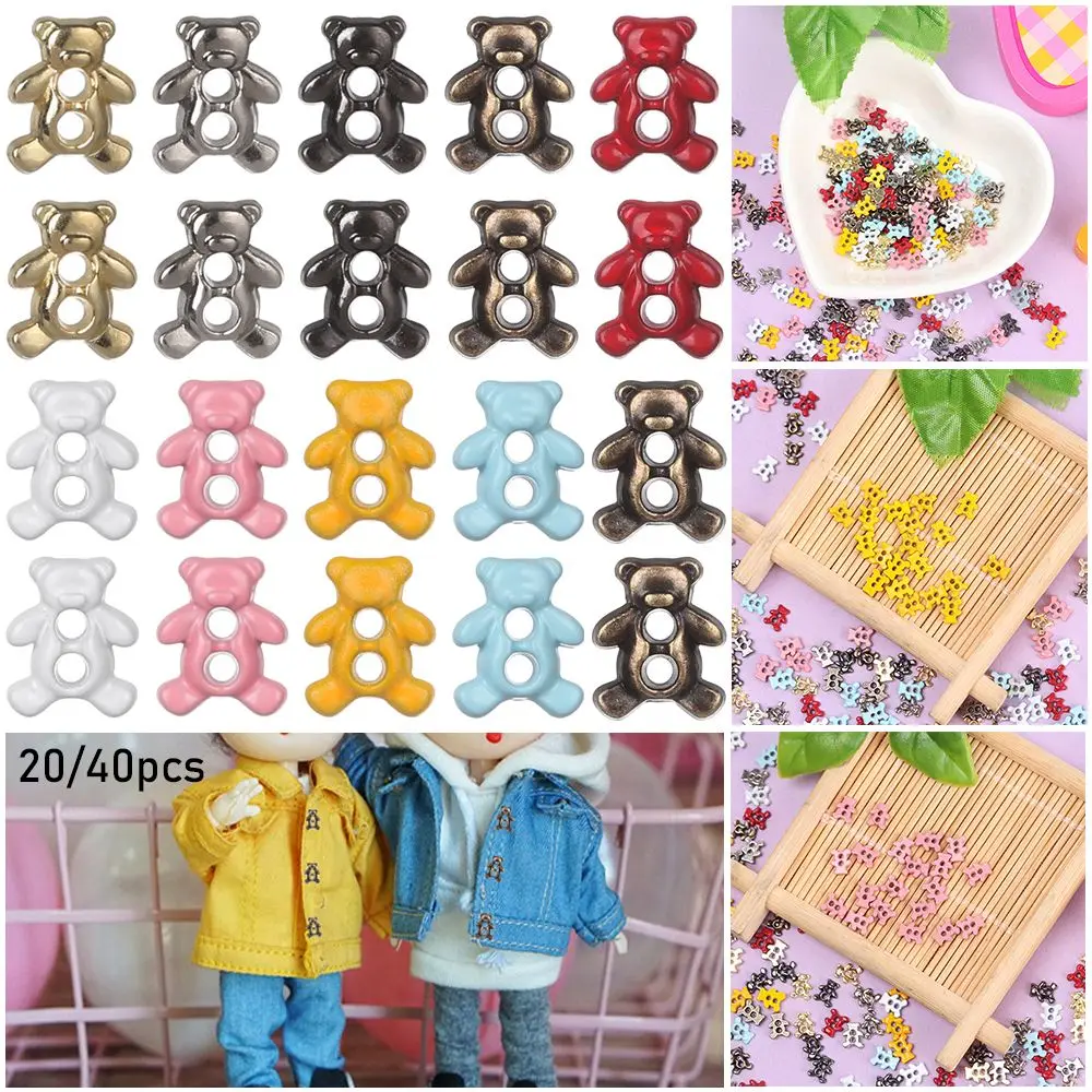 20/40pcs Accessories Craft Dollhoues Miniature Metal Buckles Clothing Sewing Buckle DIY Doll Clothes Mini Buttons