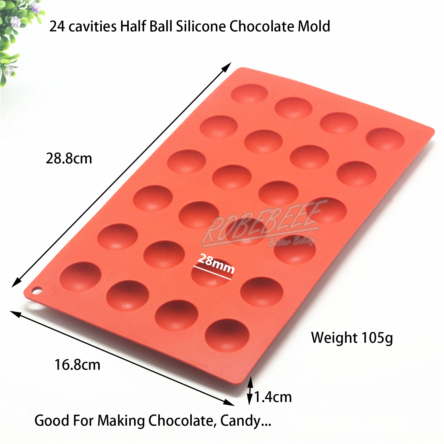 24 Cavities Half Ball Shape Premium Silicone Chocolate Molds Ice Cube Candy Making Tools DIY Home Bakery Supplies