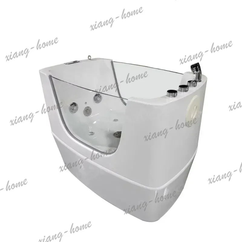 2026 Modern Acrylic Pet Bathtub Massage Function Free-Standing Dog Cleaning Grooming Tool Includes Drainer Faucet-China Manufact