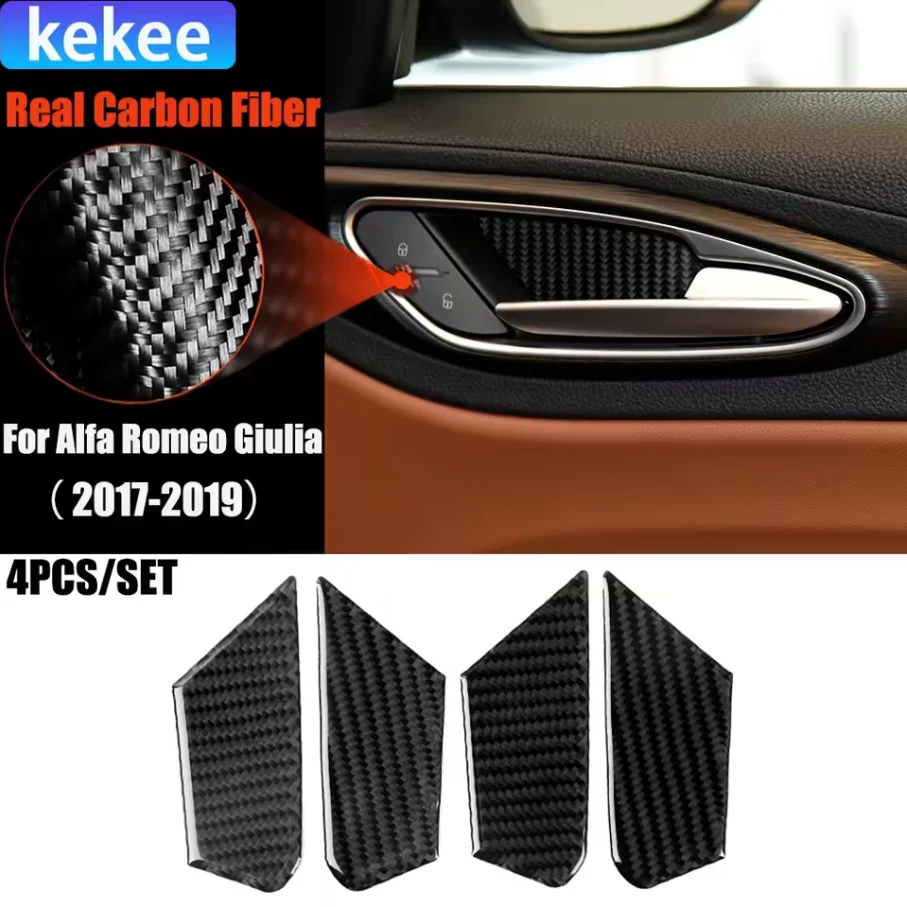 

For Alfa Romeo modification inner door bowl protection sticker Giulia inner handle door bowl decoration Carbon fiber accessorie