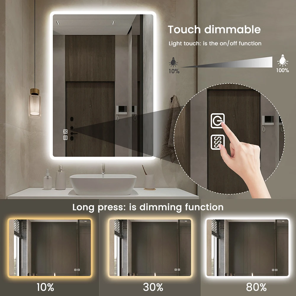 Touch Sensor Switch DC 12V 5A 60W LED Smart Single Key Mirror Light Switch Touch Dimmer Switch For Bathroom Mirror