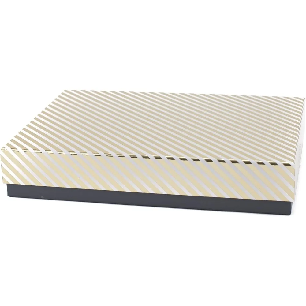 

Large Gift Box (Gold Stripe) for Valentines Day, Weddings, Anniversaries, Birthdays, Bridesmaids Gifts and Mo