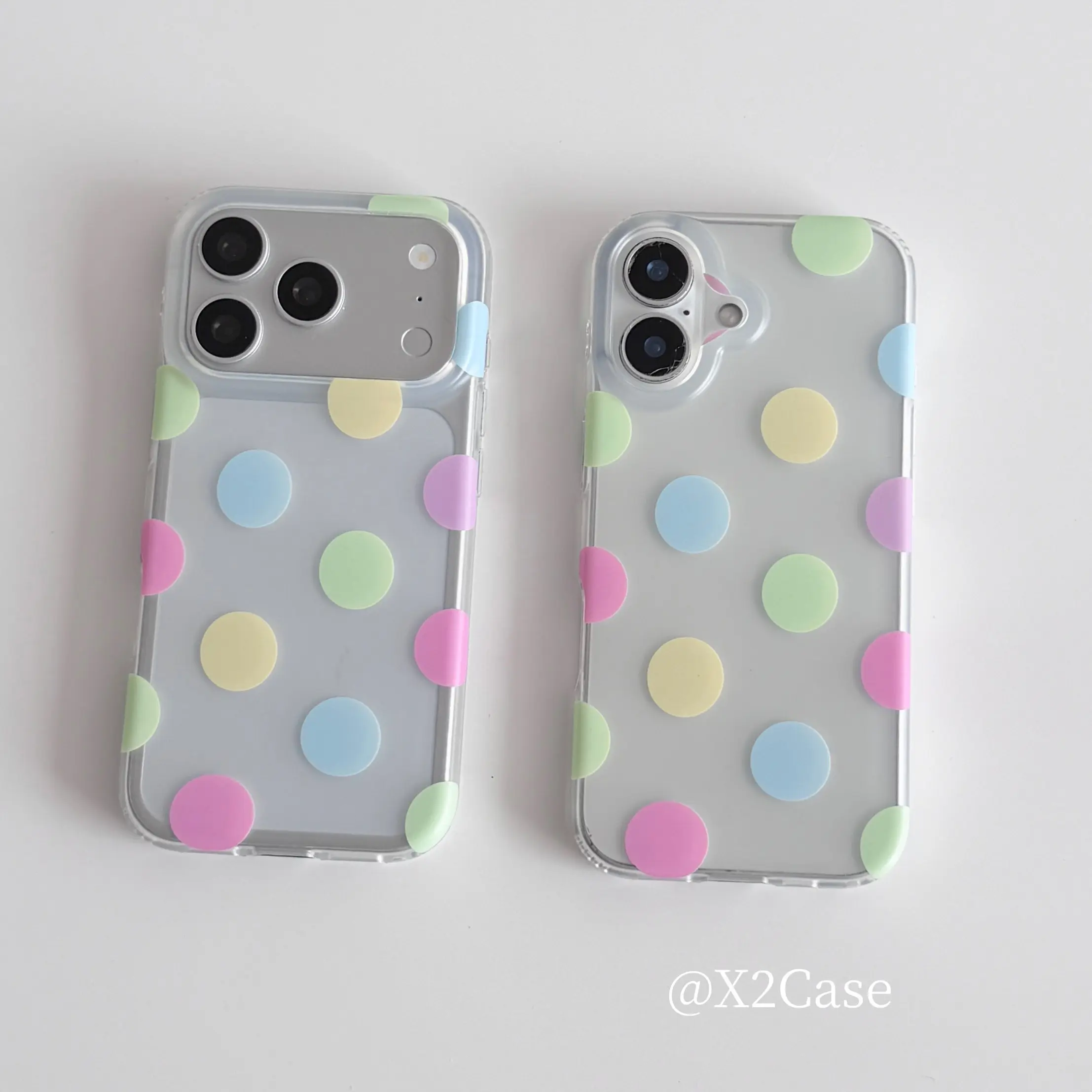 Korea Ins Colorful Polka Dots Matte Phone Case For iPhone Ultra18 17Air 16 15 14 13 12 11 ProMax Mini XR XSMAX 78 Plus Y2K Cover
