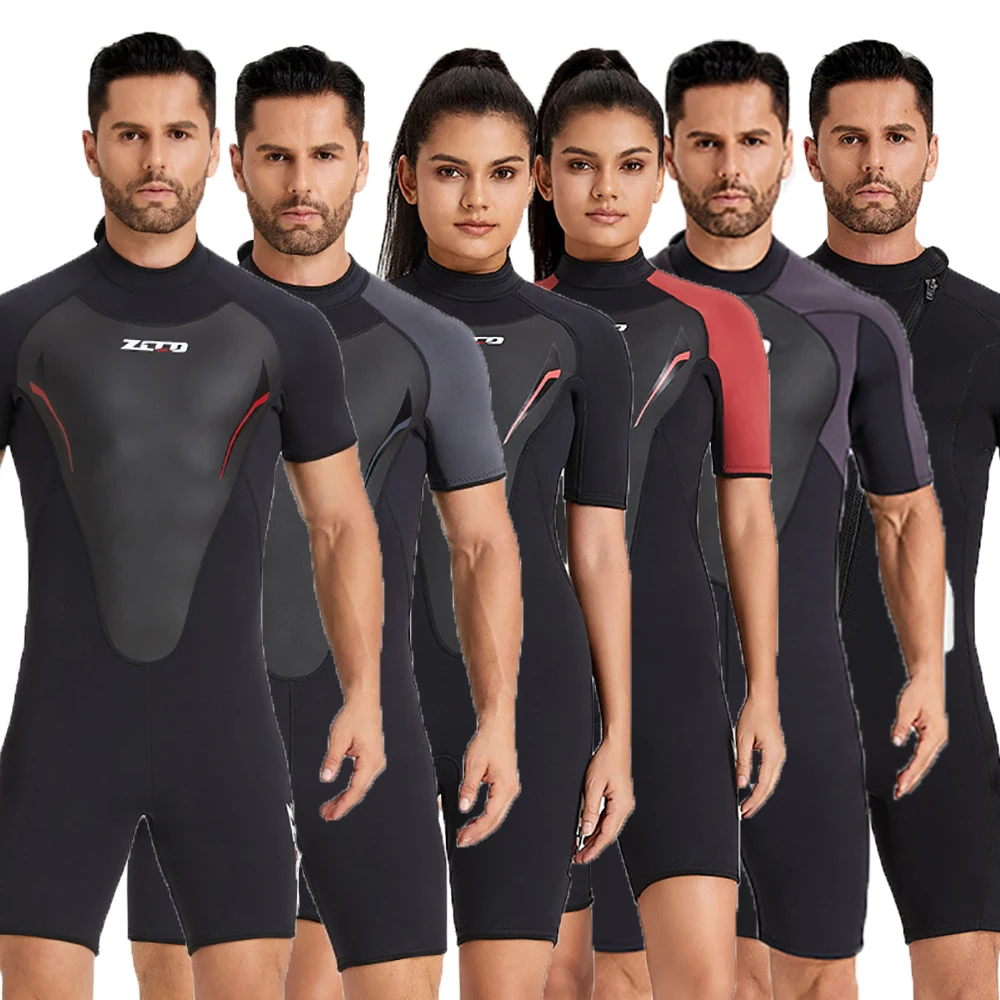 

Мужские и женские короткие гидрокостюмы 3 мм из неопрена с коротким рукавом, цельные гидрокостюмы, купальники для серфинга, дайвинга, плавания, подводного плавания, каякинга