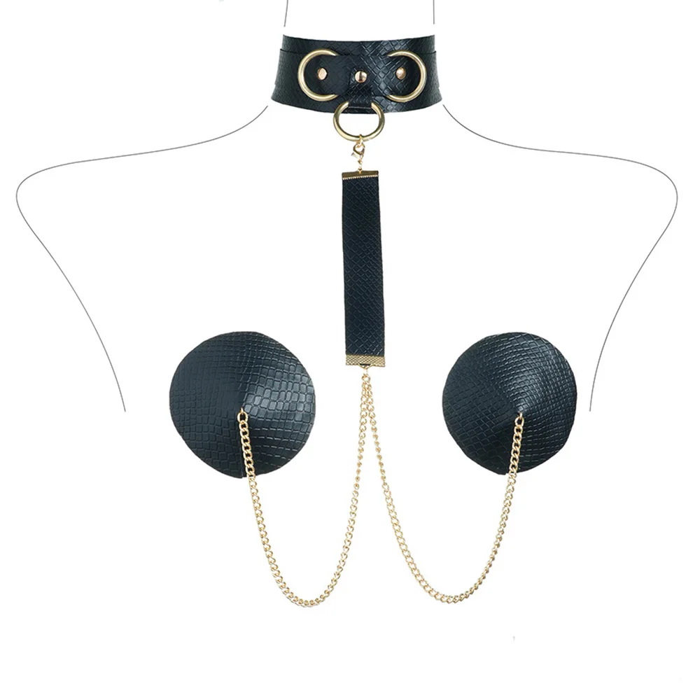 

Соблазнительная накладка на соски Pasties с металлической цепочкой, чокер, ошейник, Эротическая цепочка для тела, ожерелье для сосков, аксессуары для косплея