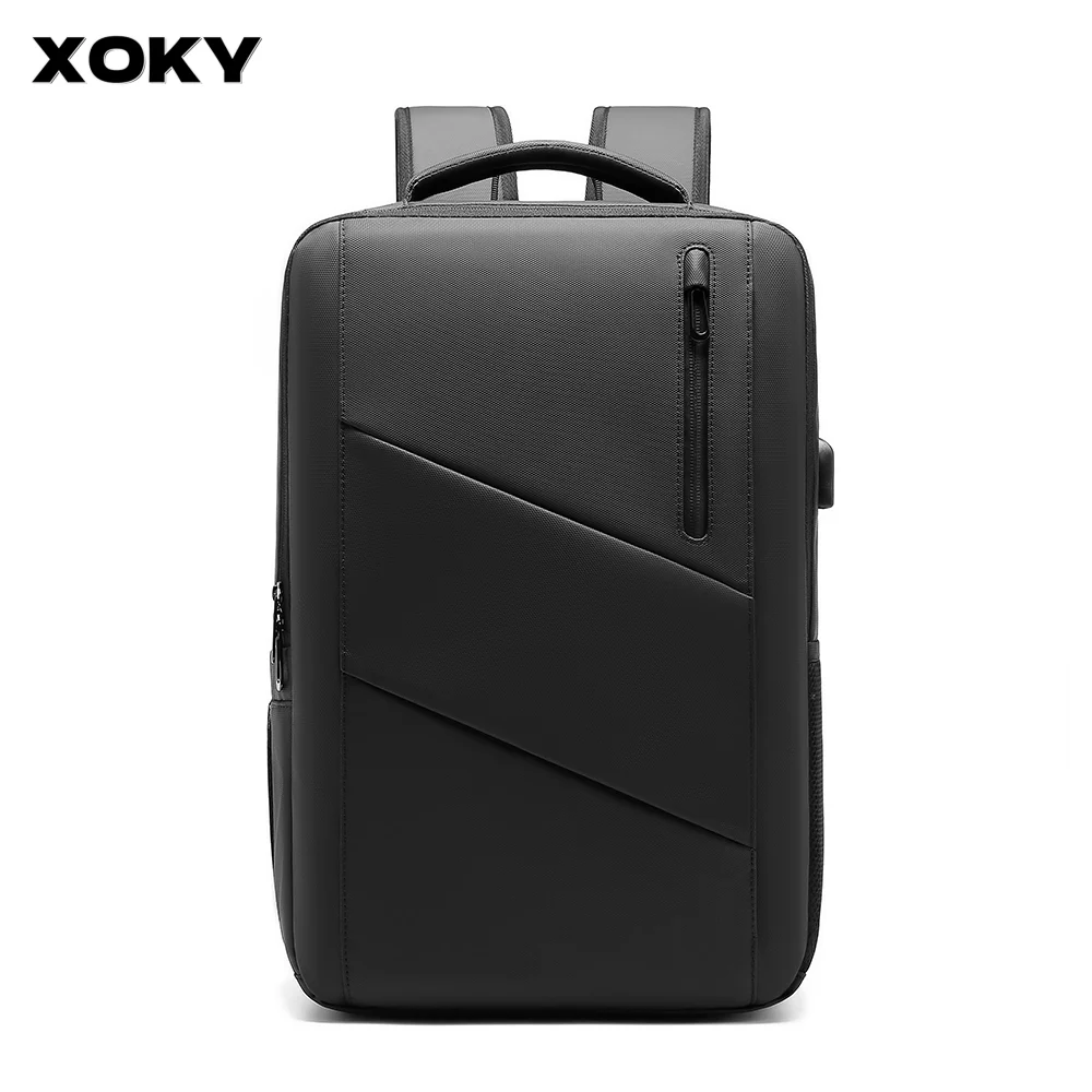 XOKY Expandable Men‘s Laptop Backpacks Waterproof Notebook Bag USB Schoolbag Sports Travel School Bag Pack Backpack For Male