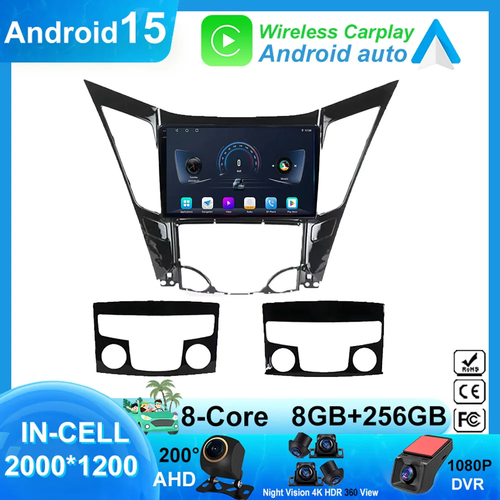 

Автомобильный радиоприемник для Hyundai Sonata 6 YF i40 i45 2009-2014, Автомобильный GPS, Bluetooth, мультимедийный стереопроигрыватель, головное устройство, фонарь, Wi-Fi, без DVD, 2din