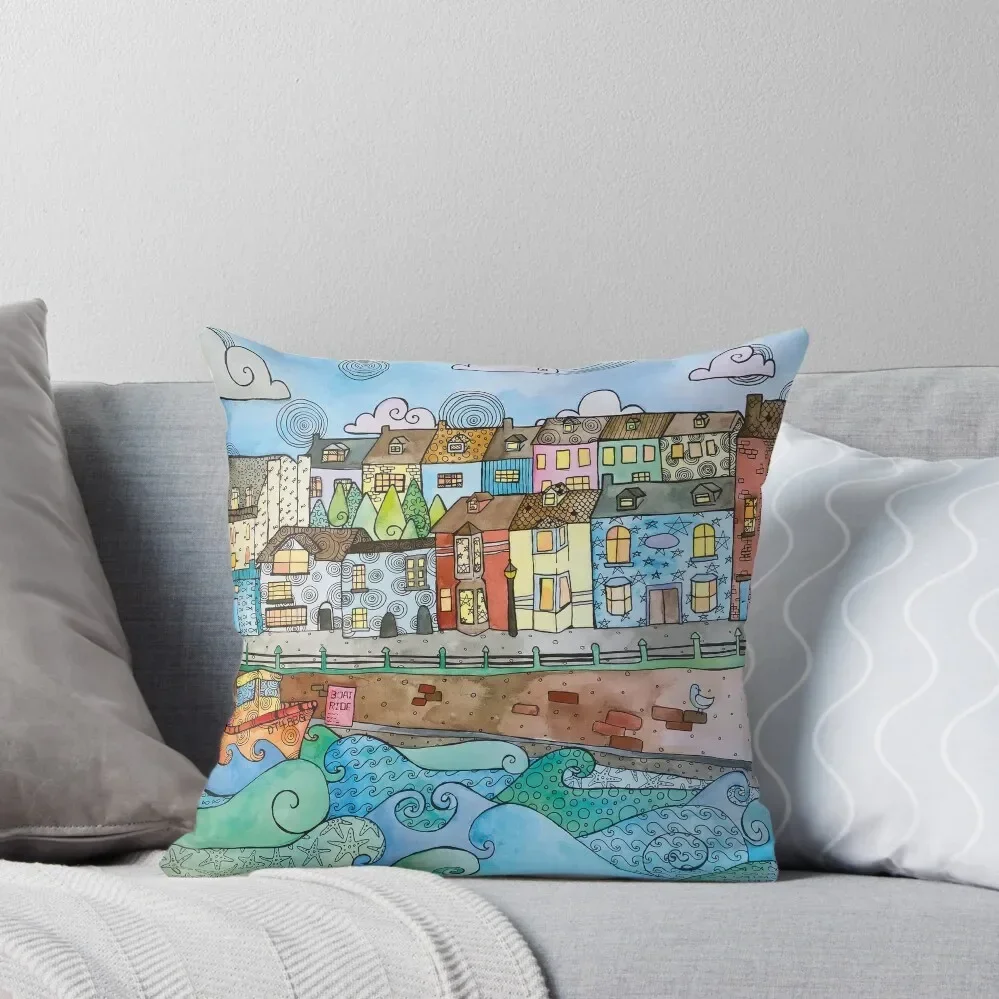 

Time at Weymouth Harbour Throw Pillow Christmas Pillow Covers Plaid Sofa Couch Pillows Decorative Cover For Living Room pillow