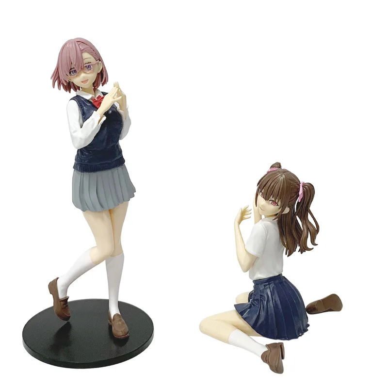 

Collect Anime Figures Lilisa Amano & Mikari Tachibana Figures School Uniforms Doll 22cm Model Decor Action Figure Toys for Kids